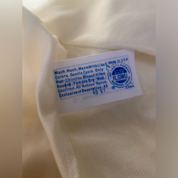 vtg maidenform negligée lace set nightgown robe silky union made usa ivory sz. s - Picture 10 of 16